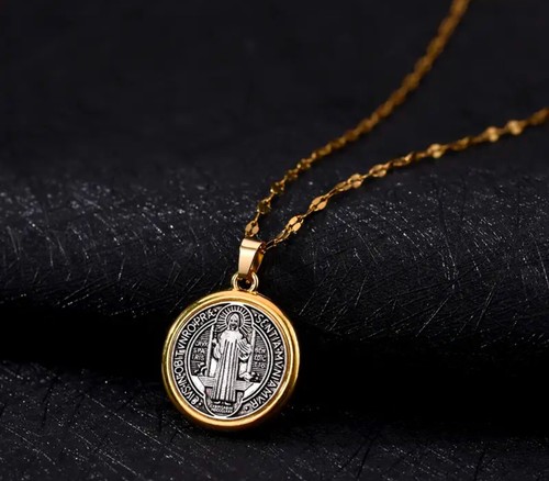 Benedict medal necklace - benedict,