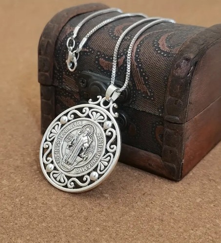 Benedict medal necklace - benedict,