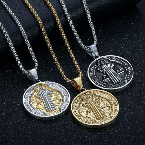 Benedict medal necklace - medal,